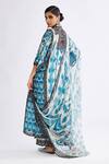 Shop_Rajdeep Ranawat_Blue Behroom Floral Print Stole_at_Aza_Fashions