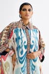 Buy_Rajdeep Ranawat_Multi Color Silk Printed Abstract Collared Kamara Pattern Shirt Tunic  _Online_at_Aza_Fashions