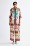 Rajdeep Ranawat Multi Color Silk Collared Maizah Abstract Pattern Cropped Shirt Tunic Online at Aza Fashions Rajdeep Ranawat_Multi Color Silk Collared Maizah Abstract Pattern Cropped Shirt Tunic_Online_at_Aza_Fashions