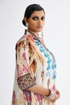 Shop Rajdeep Ranawat Multi Color Silk Collared Maizah Abstract Pattern Cropped Shirt Tunic Online at Aza Fashions Shop_Rajdeep Ranawat_Multi Color Silk Collared Maizah Abstract Pattern Cropped Shirt Tunic_Online_at_Aza_Fashions