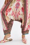 Shop_Rajdeep Ranawat_Pink Satin Print Abstract Ramona Turkish Pant  _Online_at_Aza_Fashions