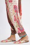 Rajdeep Ranawat_Pink Satin Print Abstract Ramona Turkish Pant  _at_Aza_Fashions