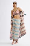 Buy_Rajdeep Ranawat_Multi Color Silk Print Abstract V Neck Ursula Bridgette Bralette  _at_Aza_Fashions