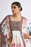 Shop_Rajdeep Ranawat_Multi Color Silk Square Neck Yolanda Abstract Print Kaftan_Online_at_Aza_Fashions