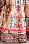 Rajdeep Ranawat_Multi Color Scuba Printed Abstract V Varsha Leela Blouse Lehenga Set  _at_Aza_Fashions