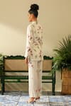 Shop Label Deepika Nagpal Ivory Cotton Embroidery Collared Charlotte Floral Print Shirt And Pant Set at Aza Fashions Shop_Label Deepika Nagpal_Ivory Cotton Embroidery Collared Charlotte Floral Print Shirt And Pant Set_at_Aza_Fashions