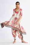 Buy_Rajdeep Ranawat_Pink Satin Printed Abstract Sonth Pattern Dhoti Pant  _Online_at_Aza_Fashions