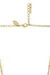 Zariin_Gold Plated Mirror Polki Chaand Phool Embellished Pendant Necklace_at_Aza_Fashions