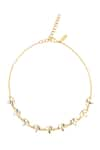 Shop_Zariin_Gold Plated Mirror Polki Padma Embellished Choker Necklace _at_Aza_Fashions