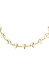 Zariin_Gold Plated Mirror Polki Padma Embellished Choker Necklace _at_Aza_Fashions