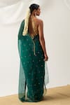 Shop_Itrh_Emerald Green Organza Embellished Ghunghroos Round Saree With Blouse  _at_Aza_Fashions