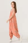 Pasha India_Orange Cotton Rayon Printed Floral Pattern Palazzo Jumpsuit _Online_at_Aza_Fashions