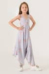 Buy_Pasha India_Grey Cotton, Rayon Embroidery Printed Palazzo Jumpsuit _at_Aza_Fashions