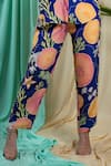 Seams Pret And Couture_Blue Crepe Sequins Collared Aanya Floral Bloom Print Shirt With Pant _Online_at_Aza_Fashions
