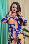 Buy_Seams Pret And Couture_Blue Crepe Sequins Collared Aanya Floral Bloom Print Shirt With Pant _Online_at_Aza_Fashions