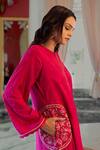 Buy_17:17 By Simmi Saboo_Pink Muslin Placement Embroidery Sebastian Mandala Pattern Kurta With Pant _Online_at_Aza_Fashions
