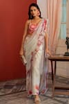 Buy_17:17 by Simmi Saboo_Off White Chiffon Embroidered Cutdana Aasma Pre-draped Pant Saree With Bustier _at_Aza_Fashions