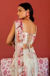 Shop_17:17 by Simmi Saboo_Off White Chiffon Embroidered Cutdana Aasma Pre-draped Pant Saree With Bustier _at_Aza_Fashions