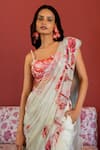 Shop_17:17 by Simmi Saboo_Off White Chiffon Embroidered Cutdana Aasma Pre-draped Pant Saree With Bustier _Online_at_Aza_Fashions