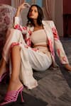 Buy_17:17 By Simmi Saboo_Off White Muslin Embroidery, Beads, Cut Ava Floral Pattern Blazer And Pant Set _Online_at_Aza_Fashions