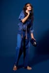 Buy_Style Junkiie_Blue Tencel Denim Solid Collared Neck Front Buttoned Shirt  _Online_at_Aza_Fashions