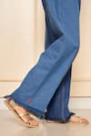 Shop_Style Junkiie_Blue Denim Solid High-waisted Pant  _Online_at_Aza_Fashions