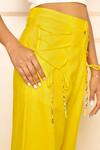 Buy_Style Junkiie_Yellow Poplin High-waisted Solid Pant _Online_at_Aza_Fashions