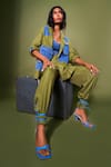 Buy_Style Junkiie_Green Cotton, Twill Beads Olive Jogger Pants _at_Aza_Fashions