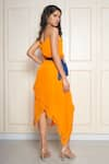 Shop_Style Junkiie_Orange Crepe Solid Round Sleeveless Slip Dress  _at_Aza_Fashions