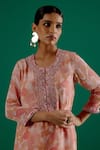 Shop_Sitaraa_Pink Crepe Print Floral Round Neck Mohini Kurta And Sharara Set _Online_at_Aza_Fashions