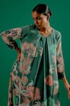 Shop_Sitaraa_Green Crepe Printed Woodland Round Riddhi Forest Kurta With Pant _Online_at_Aza_Fashions