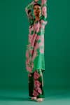 Buy_Sitaraa_Green Modal Silk Printed Forest V Neck Pankhuri Scene Kurta With Pant _Online_at_Aza_Fashions