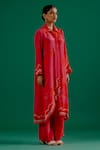 Buy_Sitaraa_Fuchsia Crepe Printed Garden Shirt Collar Meera Tonal Kurta With Pant _Online_at_Aza_Fashions