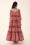 Shop Kora Red Cotton, Silk Embroidery, Sequins, Botanical Hand Block Print Anarkali Set at Aza Fashions Shop_Kora_Red Cotton, Silk Embroidery, Sequins, Botanical Hand Block Print Anarkali Set _at_Aza_Fashions
