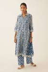 Buy Kora Blue Silk, Chanderi, Cotton Sequins Shawl Hand Block Printed Kurta And Pant Set at Aza Fashions Buy_Kora_Blue Silk, Chanderi, Cotton Sequins Shawl Hand Block Printed Kurta And Pant Set _at_Aza_Fashions