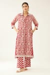 Buy Kora Red Silk, Chanderi, Cotton Tassels, Beads Shawl Floral Print Kurta And Pant Set at Aza Fashions Buy_Kora_Red Silk, Chanderi, Cotton Tassels, Beads Shawl Floral Print Kurta And Pant Set _at_Aza_Fashions