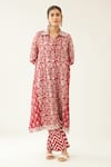 Buy Kora Red Silk, Chanderi, Cotton Tassels, Beads Shawl Floral Print Kurta And Pant Set Online at Aza Fashions Buy_Kora_Red Silk, Chanderi, Cotton Tassels, Beads Shawl Floral Print Kurta And Pant Set _Online_at_Aza_Fashions