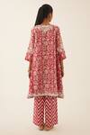 Shop Kora Red Silk, Cotton, Chanderi Tassels, Sequins, Bloom Hand Block Print Kurta Set at Aza Fashions Shop_Kora_Red Silk, Cotton, Chanderi Tassels, Sequins, Bloom Hand Block Print Kurta Set _at_Aza_Fashions
