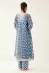 Shop Kora Blue Cotton, Silk, Chanderi Embroidery, Sequins, Flower And Mughal Print Kurta Set at Aza Fashions Shop_Kora_Blue Cotton, Silk, Chanderi Embroidery, Sequins, Flower And Mughal Print Kurta Set _at_Aza_Fashions