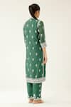 Shop Kora Green Silk, Chanderi Embroidery, Tassels V-neck Florette Kurta Set at Aza Fashions Shop_Kora_Green Silk, Chanderi Embroidery, Tassels V-neck Florette Kurta Set _at_Aza_Fashions