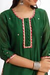 Buy_Maison Shefali_Green Kurta Chanderi Printed Block Round Embroidered Sharara Set _Online_at_Aza_Fashions