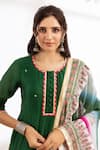 Maison Shefali_Green Kurta Chanderi Printed Block Round Embroidered Sharara Set _at_Aza_Fashions