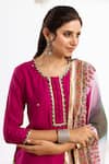 Maison Shefali_Pink Kurta Chanderi Printed Block Round Sharara Set _Online_at_Aza_Fashions