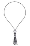 Shop_Shillpa Purii_Grey Crystal Necklace _at_Aza_Fashions