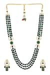 Shop_Hrisha Jewels_Cream Kundan Polki Multi-layered Long Necklace Set _at_Aza_Fashions