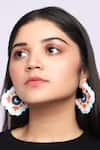 Buy_The YV Brand by Yashvi Vanani_White Enamel The Persian Mirror Hoops _at_Aza_Fashions