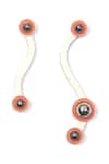 Shop_The YV Brand by Yashvi Vanani_Peach Stone Serpente Dangler Earrings _at_Aza_Fashions