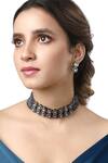 Buy_HRISHA_Gold Plated Crystals, Diamonds, Stones Embellished Choker Set _at_Aza_Fashions
