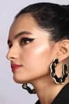 Buy_The YV Brand by Yashvi Vanani_Black Mirror The Wave Hoops _at_Aza_Fashions