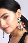 Buy_The YV Brand by Yashvi Vanani_Red The Phoenix Dangler Earrings _at_Aza_Fashions